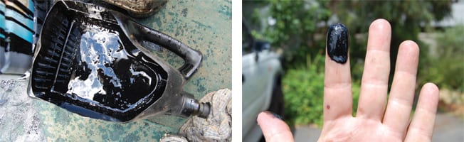 Engine sludge removed from a 1HZ