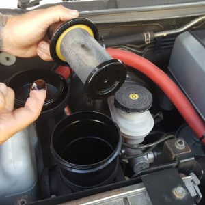 Internal filter for a provent catch can.