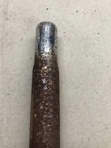 Rusted bike seat pole